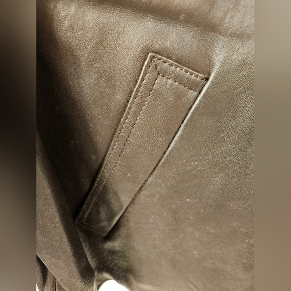 NWT - "Leather Elements" Brown Soft Leather Coat - Size 1X - Picture 14 of 16